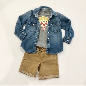 Gap Pearl Snap Stretch Denim Shirt